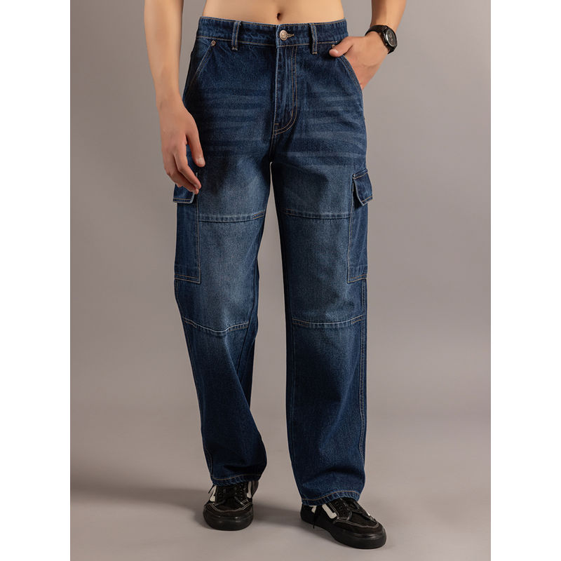 Club York Dark Blue Cargo Jeans for Men (30)