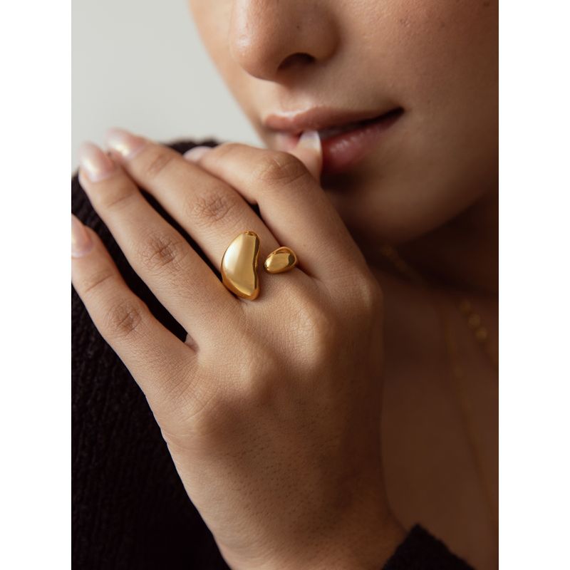 Perfectly Average Abstract Irregular Ring | 18K Gold Plated Jewellery For Women (7)