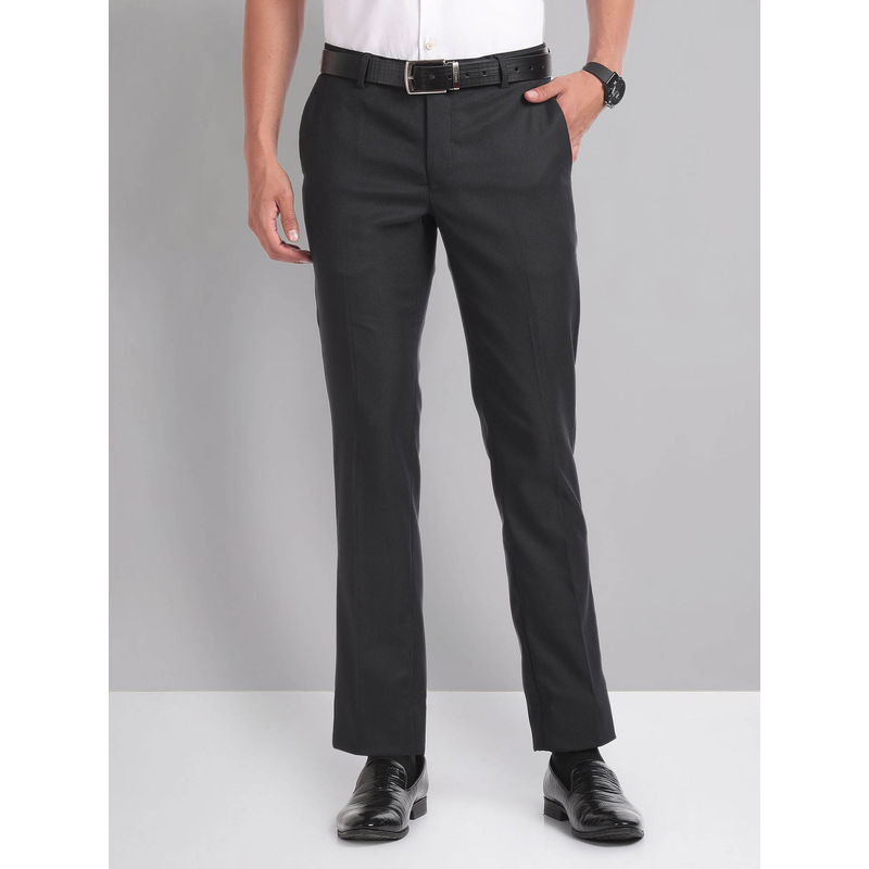 AD By Arvind Slim Fit Dobby Formal Trousers (32)