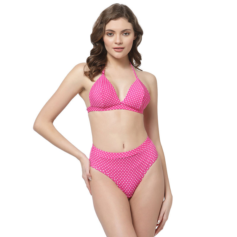 Cukoo Padded Printed Pink Two Piece Bikini/Swimwear/Beachwear (XL)
