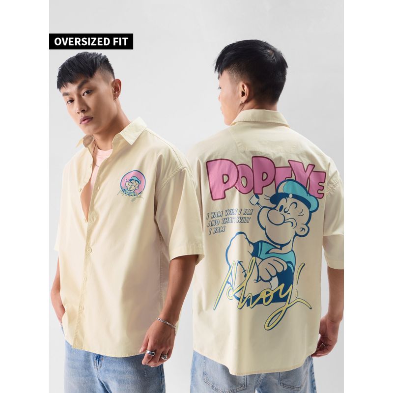 The Souled Store Official Popeye Ahoy! Oversized Shirt (L)