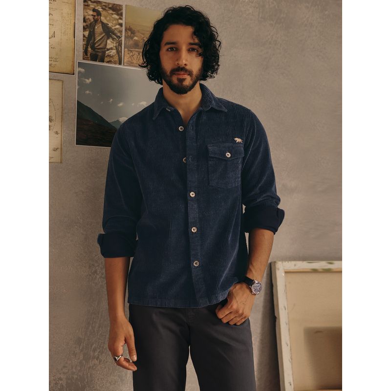 Andamen Men Indigo Casual Indigo Overshirt (S)
