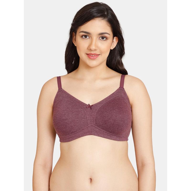 Buy Zivame Rosaline Everyday Double Layered Nonwired 3-4th Coverage Super  Support Bra Purple online