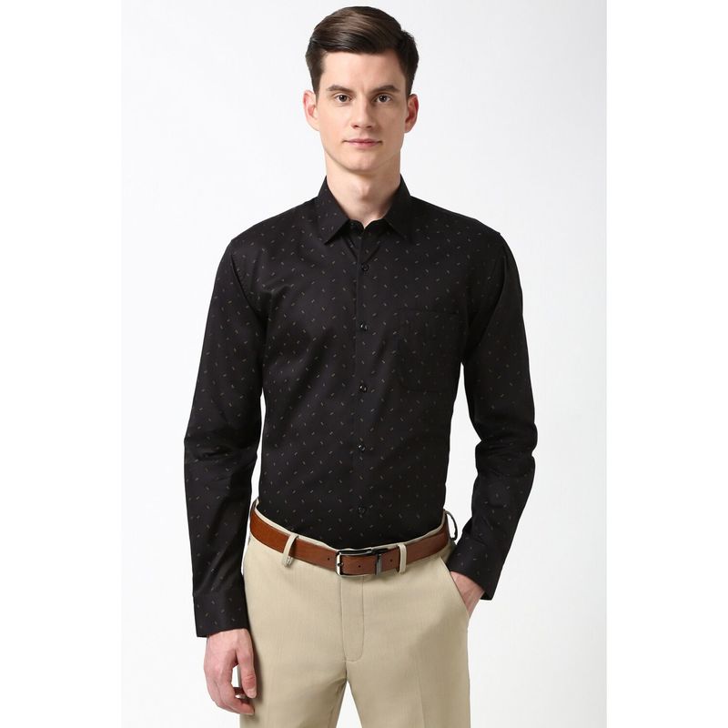 Peter England Men Brown Regular Fit Printed Formal Shirt (38)