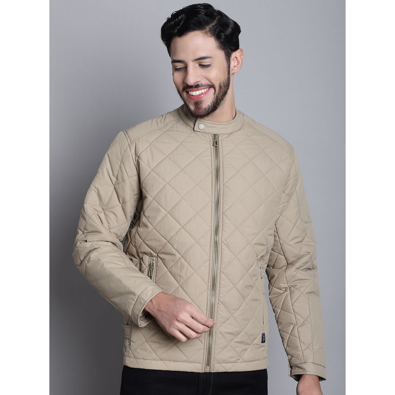 Cantabil Men Beige Full Sleeve Jacket (L)