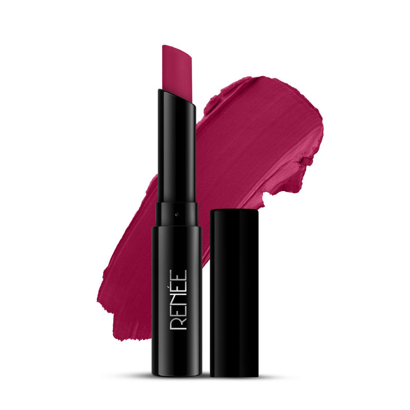 RENEE Very Matte Lipstick 06 Plum Rush, Long Lasting & Weightless, One Swipe Application