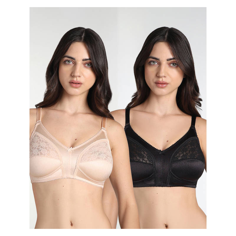 Wacoal Audrey Non Padded Non Wired Full Cup Plus Size Full Support Bra (Pack of 2) (38DD)