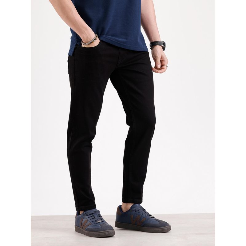WROGN Solid Slim Fit Denim Jeans-Black (30)