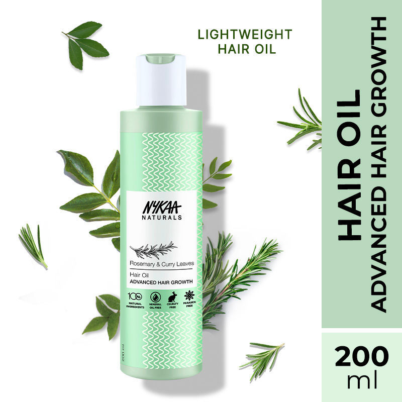 Nykaa Naturals Advanced Hair Growth Oil with Rosemary, Curry Leaves , Coconut & Hibiscus Oil