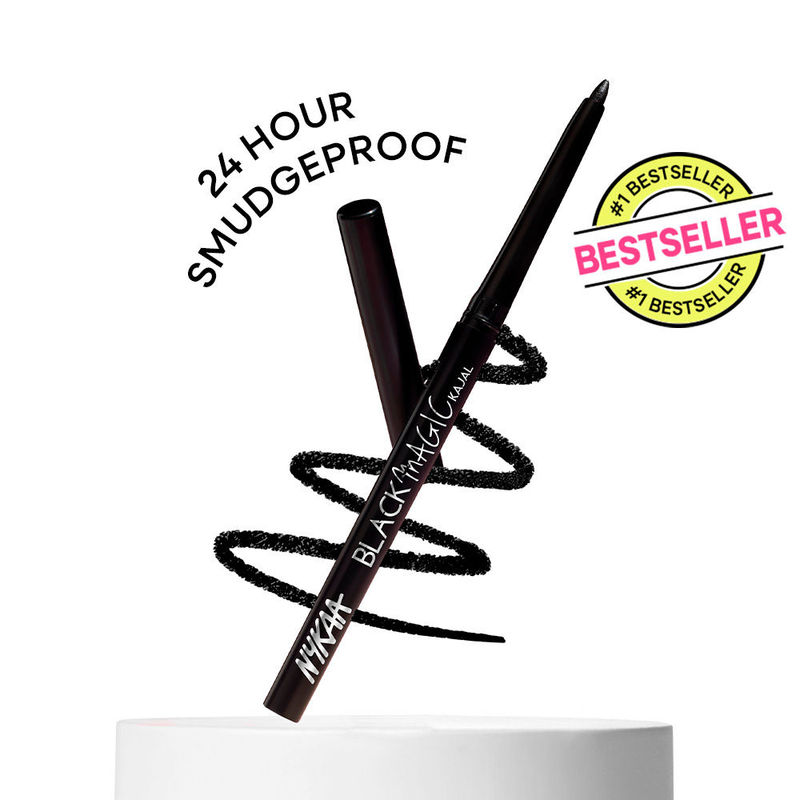 Nykaa Magic Smudgeproof Kajal Eyeliner Pencil Lasts Upto 24 Hours - Black