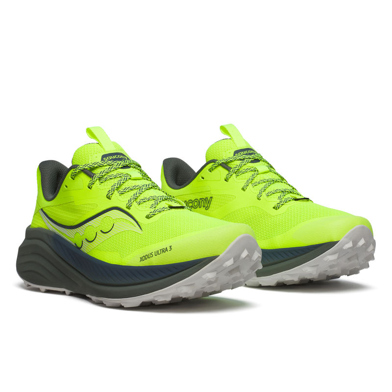 Saucony Men Xodus Ultra 3 Running Shoes Responsive Citron Green (UK 7)