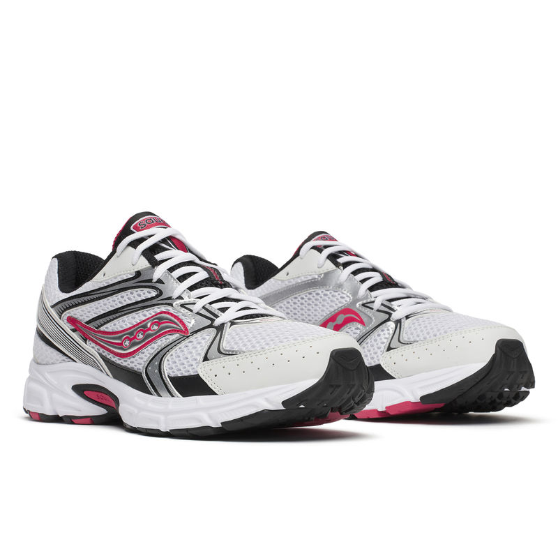 Saucony Unisex Ride Millennium Sneakers Progrid Off White & Red (UK 8)