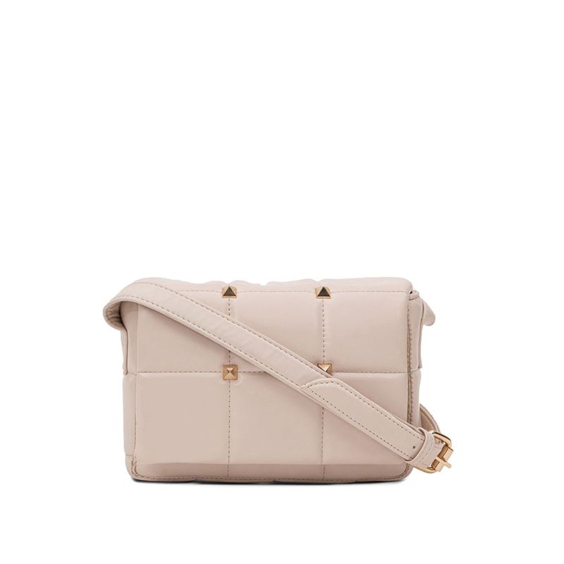Buy NUFA Cream Studded Quilted Silng Bag Online