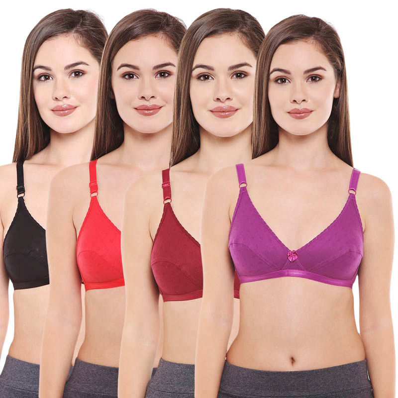 Bodycare Pack Of 4 Full Coverage Bra - Multi-Color (30B)