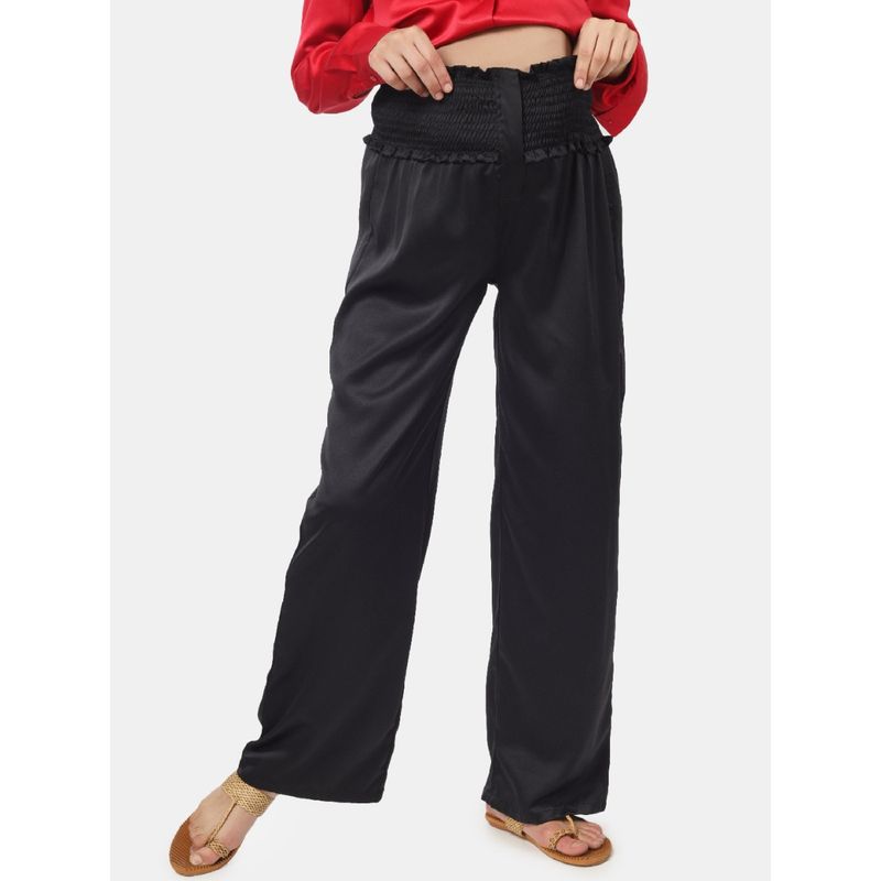 Angloindu Black Smocked Waist Maternity Pant (XL) (XL)