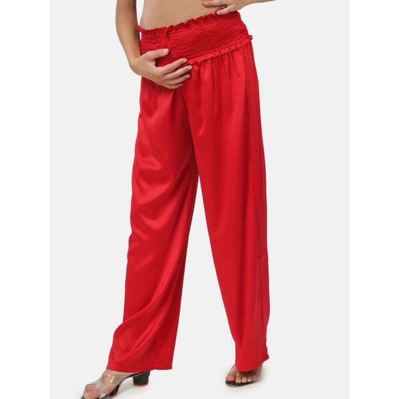 Angloindu Red Smocked Waist Maternity Pant (S) (S)