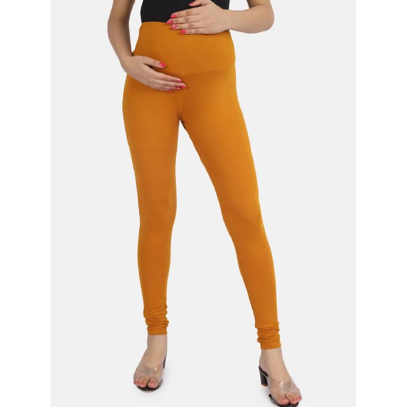 Angloindu Mustard Waist Maternity Leggings (S) (S)