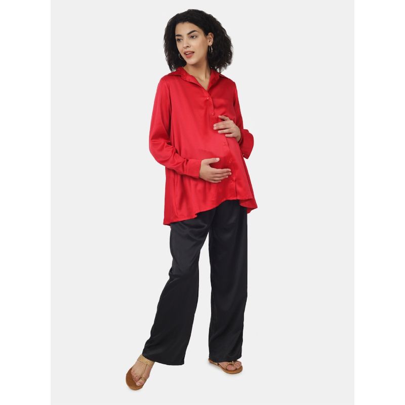 Angloindu Red Maternity Shirt (S) (S)