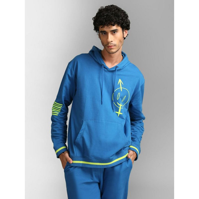 KAZO Printed Men Hoodie With Neon Rib (M)
