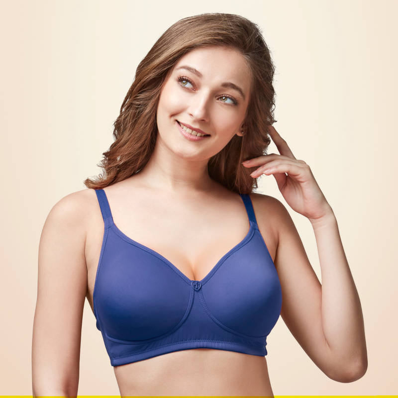 Trylo Oreal Women Non Padded Full Cup Bra - Blue (36C)