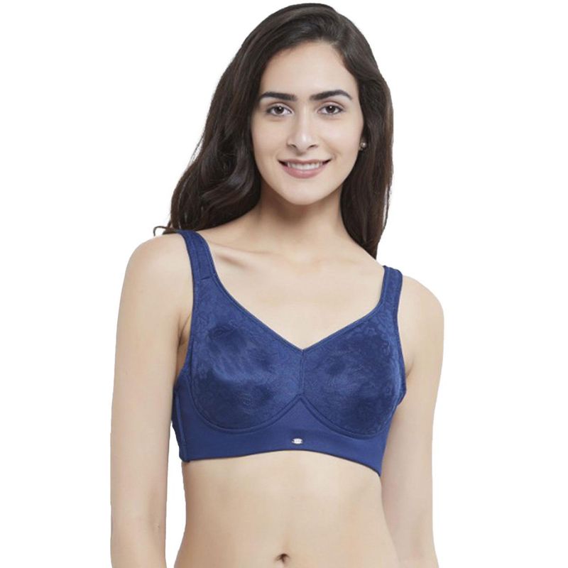 SOIE Minimizer Full Coverage Non Wired Bra Estate-Blue (42C)