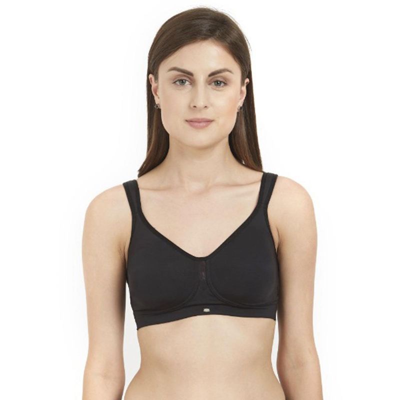 SOIE Full Coverage Minimiser Non Padded Non-Wired Bra-Black (42B)