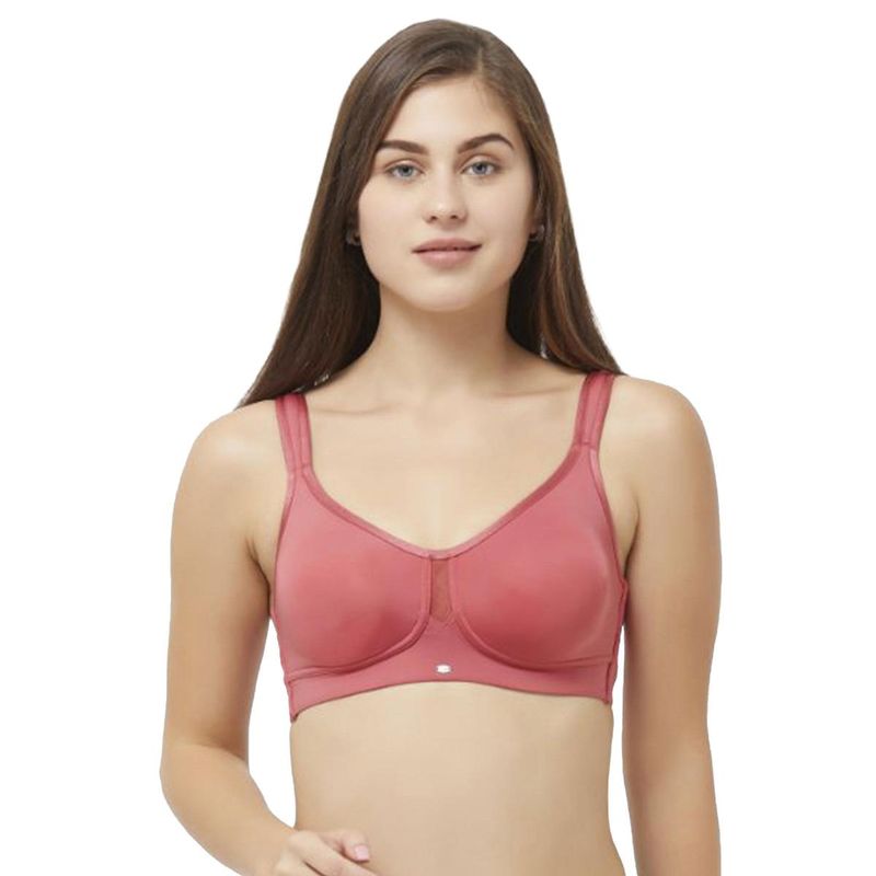 SOIE Full Coverage Minimiser Non Padded Non-Wired Bra-Claret-Red (32DD)