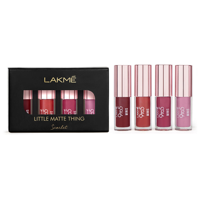 Lakme 9to5 Primer + Matte Liquid Lipstick - Minis - Bold Collection