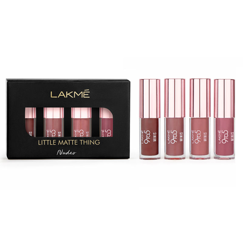 Lakme 9to5 Primer + Matte Liquid Lipstick - Minis - Nude Collection