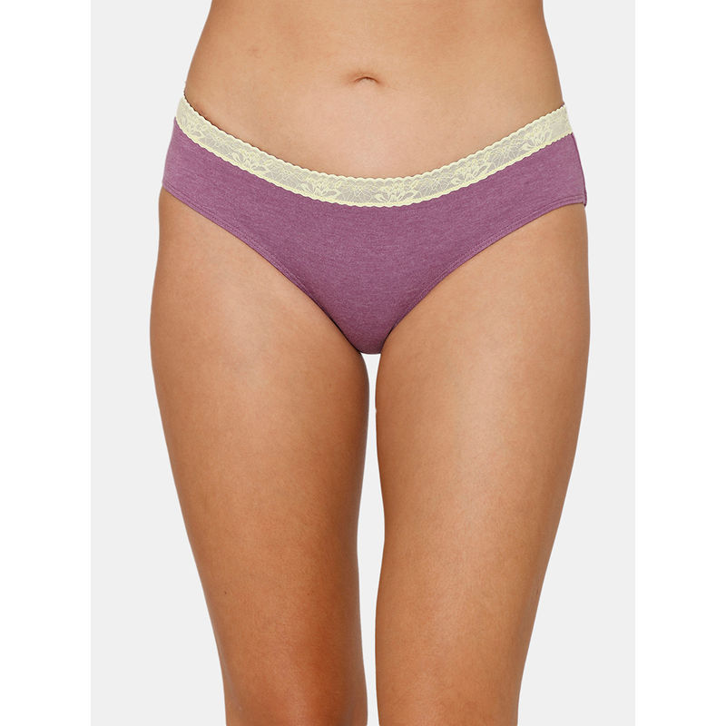 Zivame Happy Basics Low Rise Full Coverage Hipster Panty - Purple Passion (S)