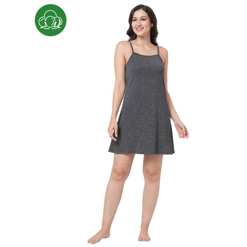 Inner Sense Organic Cotton Nightdress Grey (S)