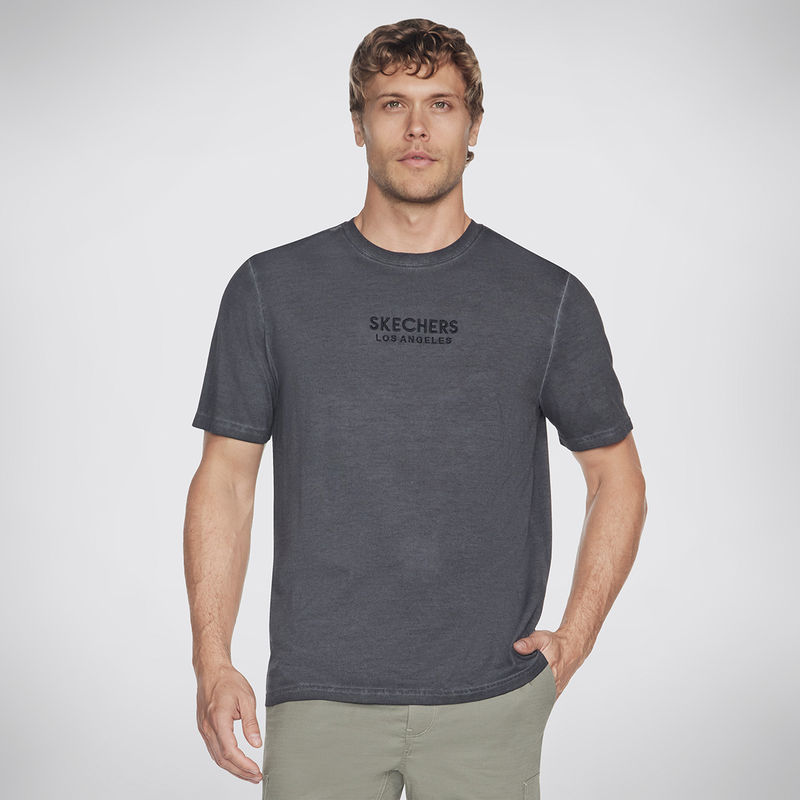 SKECHERS Grey Diamond Wash Logo Tee (S)