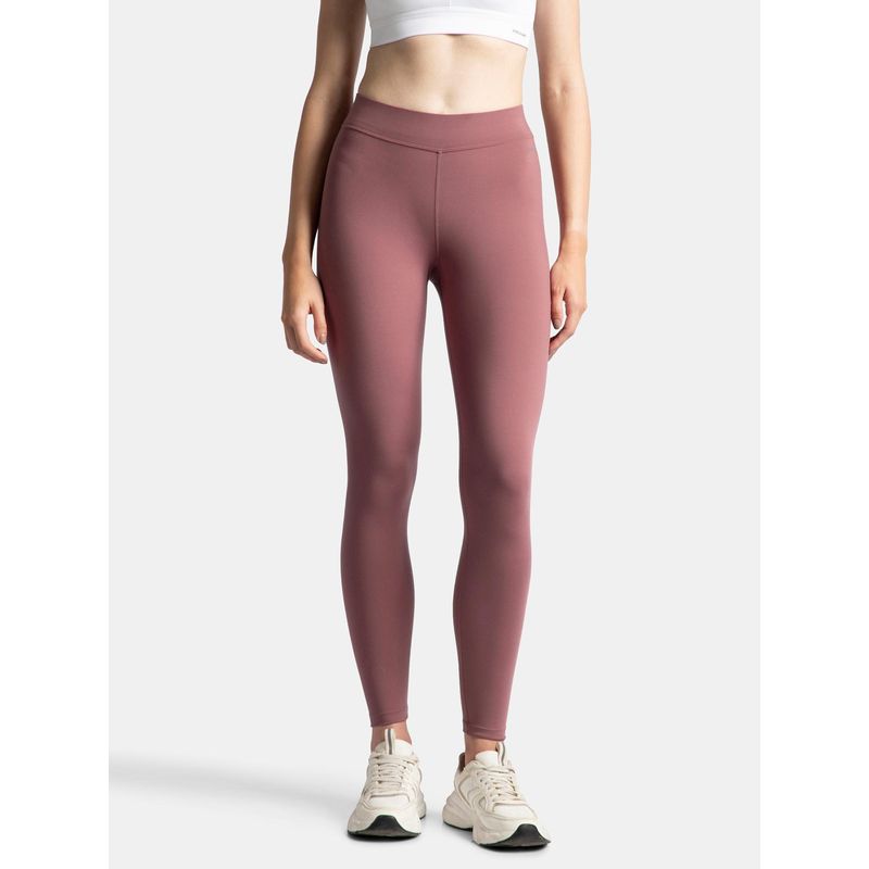 Jockey MW20 Women Microfiber Elastane Active Wear Leggings - Wild Ginger (S)