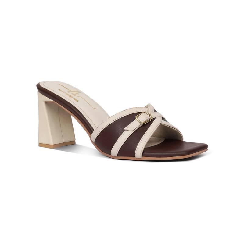 London Rag Women Square-Toe Flared Block Heels - Multi-Color (EURO 37)