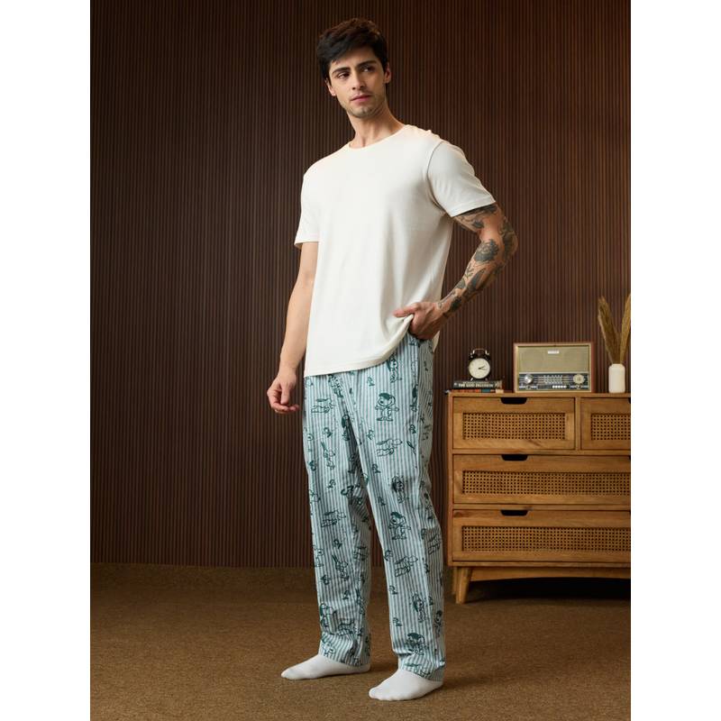 The Souled Store Green Printed Regular Pyjama (32)