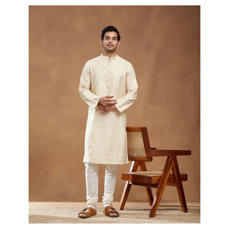 Fabindia Natural Viscose Blend Butta Long Kurta (S)