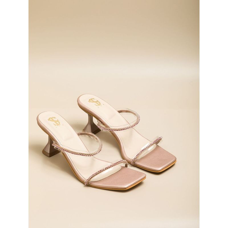 Shoe that fits you Blush Beige Transparent Heels (EURO 35)
