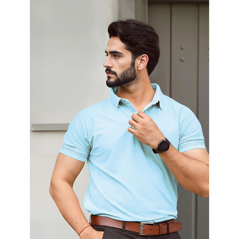 FREECULTR Classic Men Blue Trendy and Versatile Polo T-Shirt (2XL)