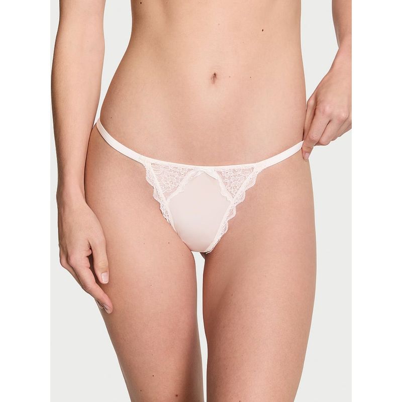Victoria's Secret Dream Angels Lace-Trim V-String Panty White (XS)