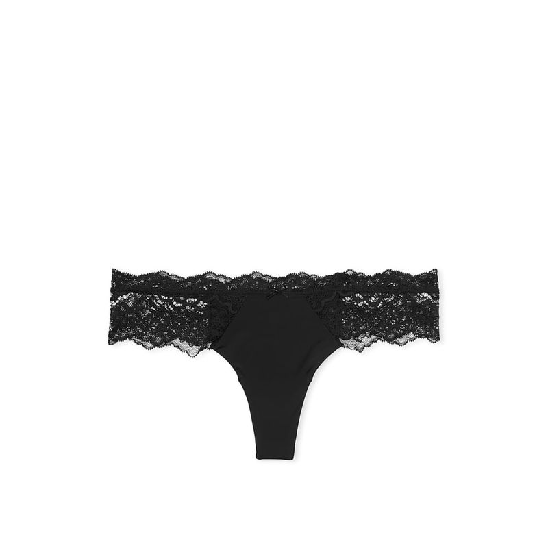 Victoria's Secret Dream Angels Lace Trim Thong Panty Black (M)