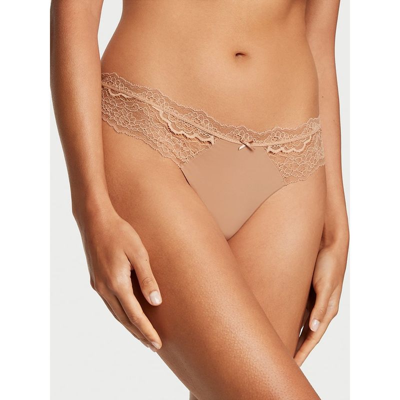 Victoria's Secret Dream Angels Lace Trim Thong Panty Beige (M)