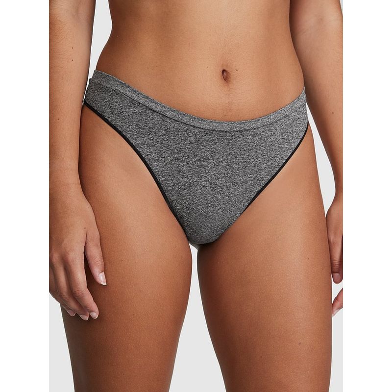 Victoria's Secret Pink Seamless High-Leg Thong Panty Black (XS)