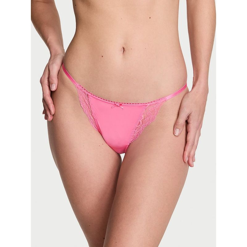 Victoria's Secret Dream Angels Smooth And Lace Mini String Bikini Panty Pink (XS)