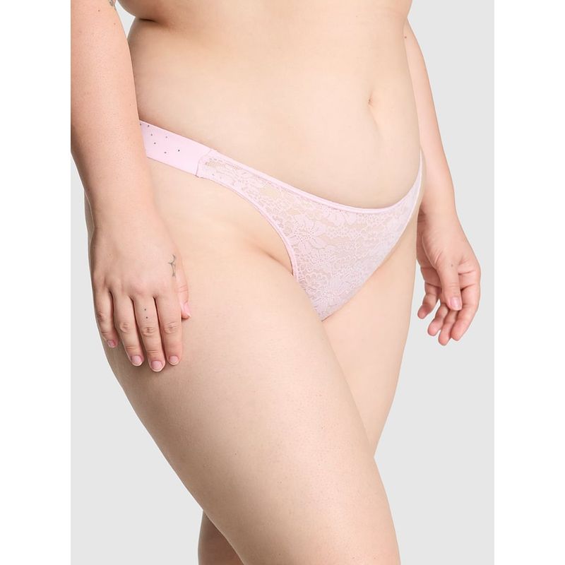 Victoria's Secret Pink Wink High-Leg Thong Panty Pink (L)