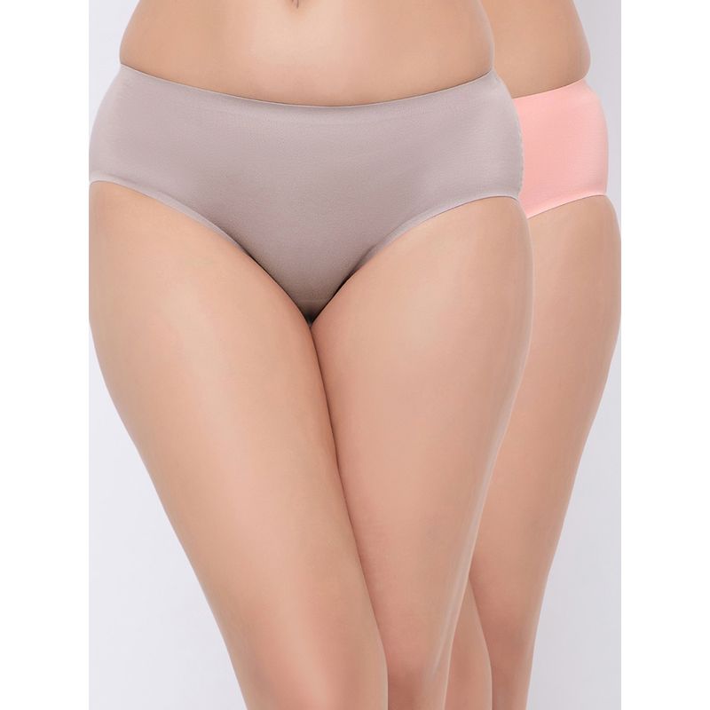 Clovia Modal Medium Waist Outer Elastic Hipster Panty Multi-Color (Pack of 2) (L)