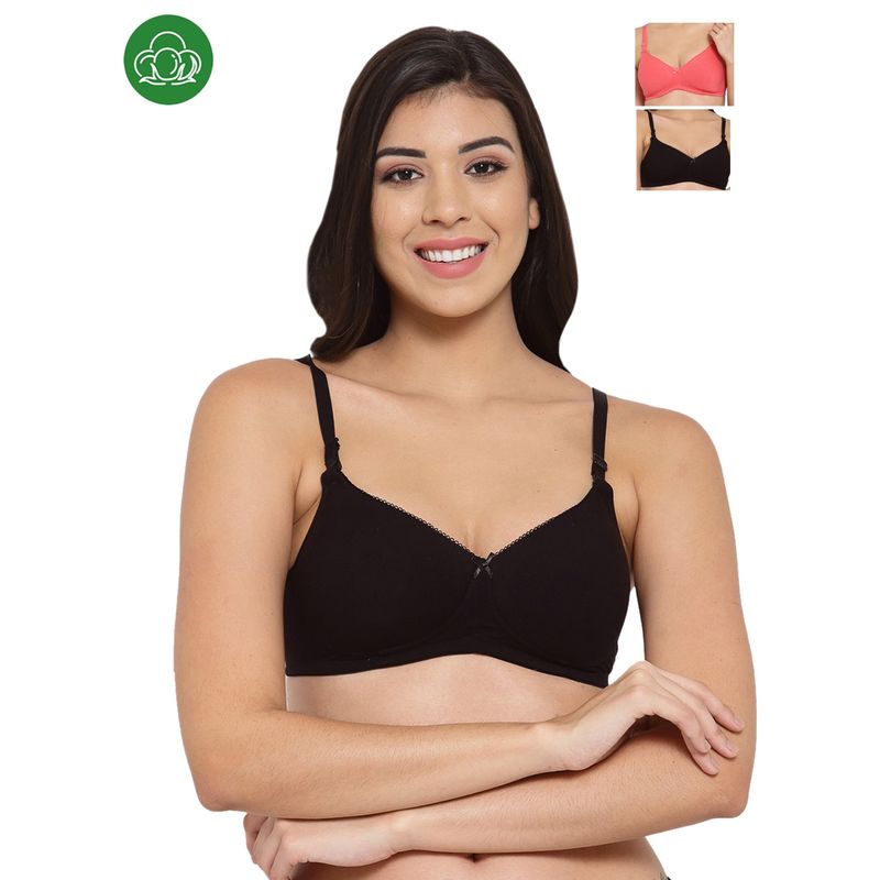 Inner Sense Organic Cotton Antimicrobal Padded T-Shirt Bra -Pack Of 3 -Multi-Color (32D)