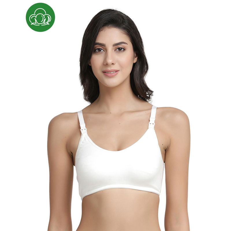 Inner Sense Organic Antimicrobial Soft Nursing Bra - White (36C)