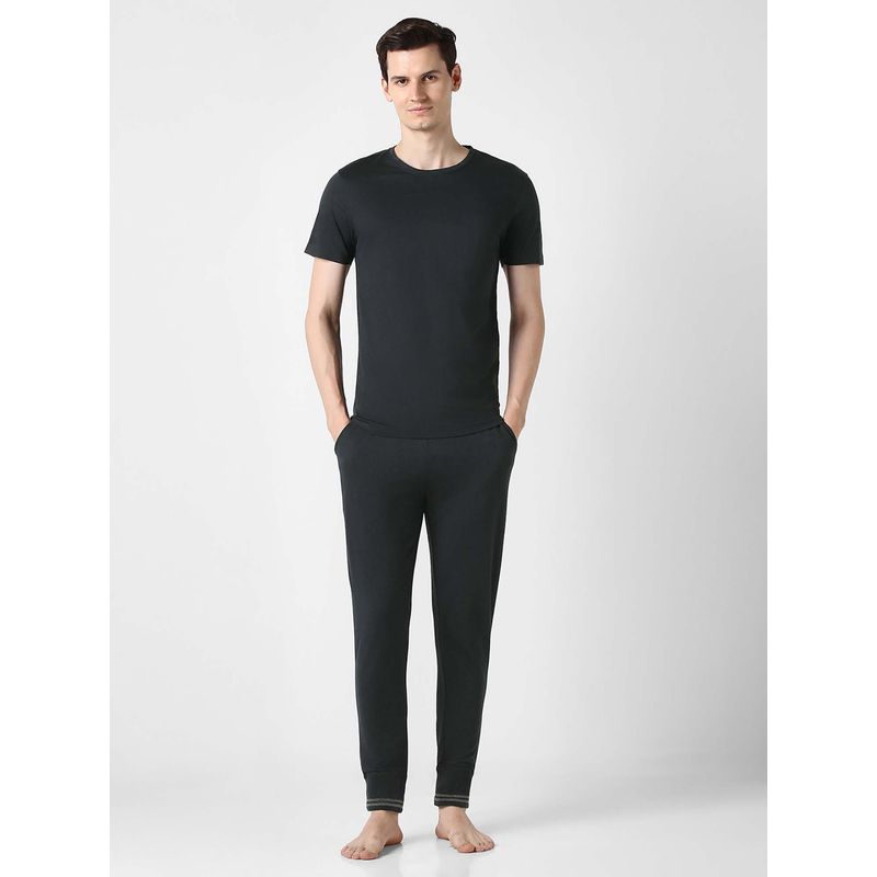Peter England Grey T-shirt Joggers Combo (S)