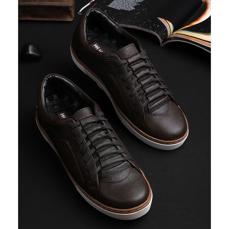 EZOK Brown Casual Leather Sneakers (EURO 40)