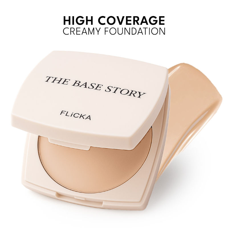 Flicka The Base Story Foundation High Coverage Satin Matte Finish Lightweight Waterproof - Beige